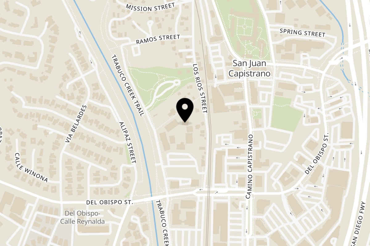 Map showing the location of nom on 31856 Paseo Adelanto Ste 109 in San Juan Capistrano